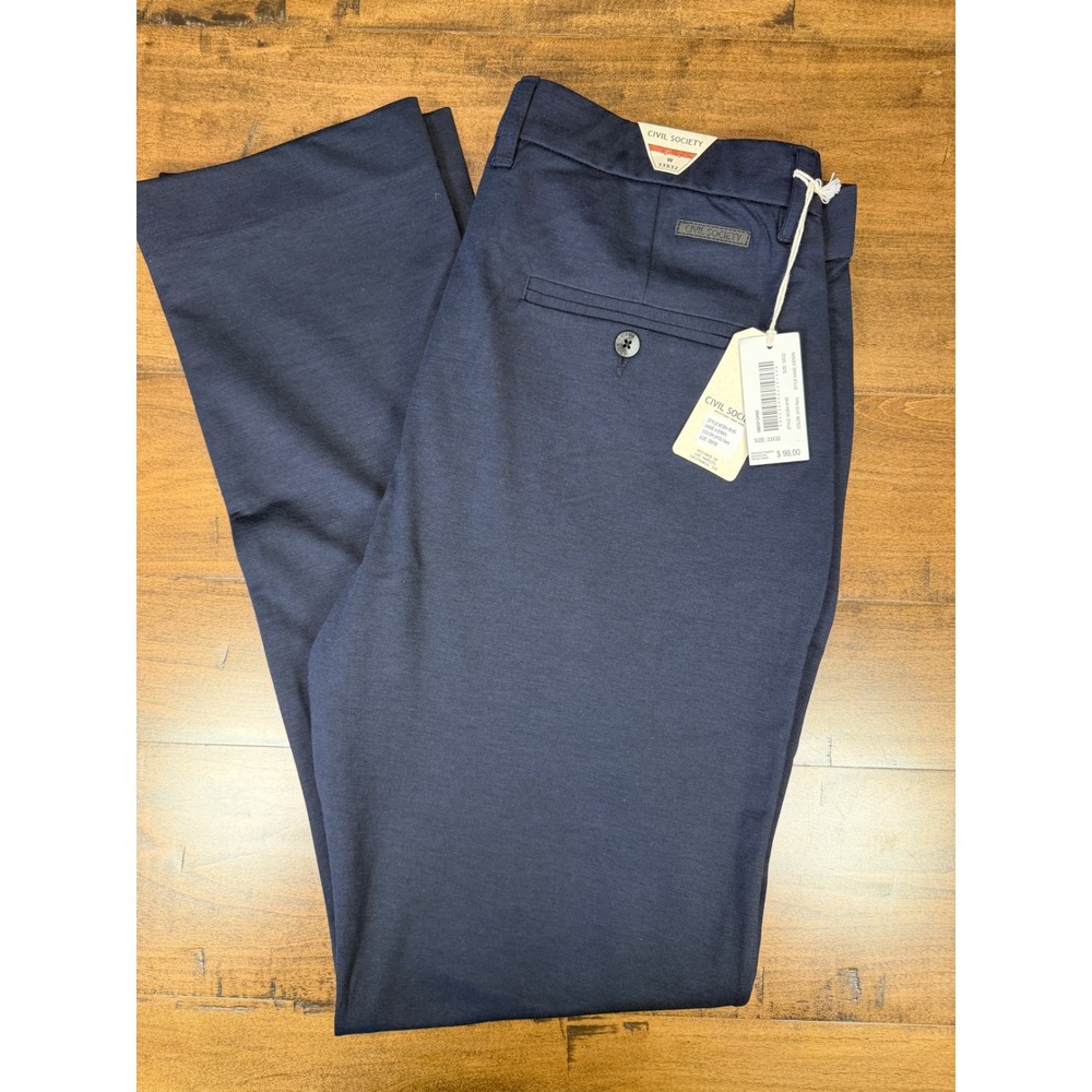 Civil Society Kieran Dressy Chino Pants Mens 33x32 Navy Blue MCBX-814S New